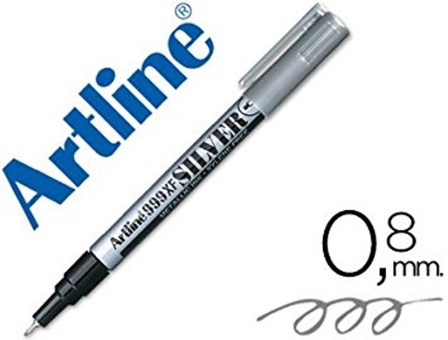 Artline 900XF Metallic Ink Marker, SILVER, 2.3MM, Ideal for Decorating and  Writing on Card, Plastic, Glass, Metal or Pottery. 